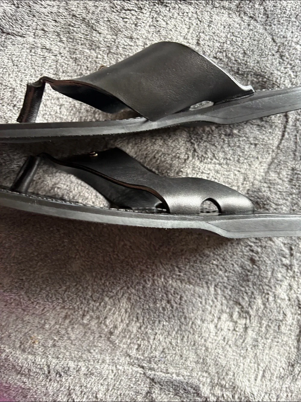 Prada Black Leather Cross-Over Toe-Loop Sandals